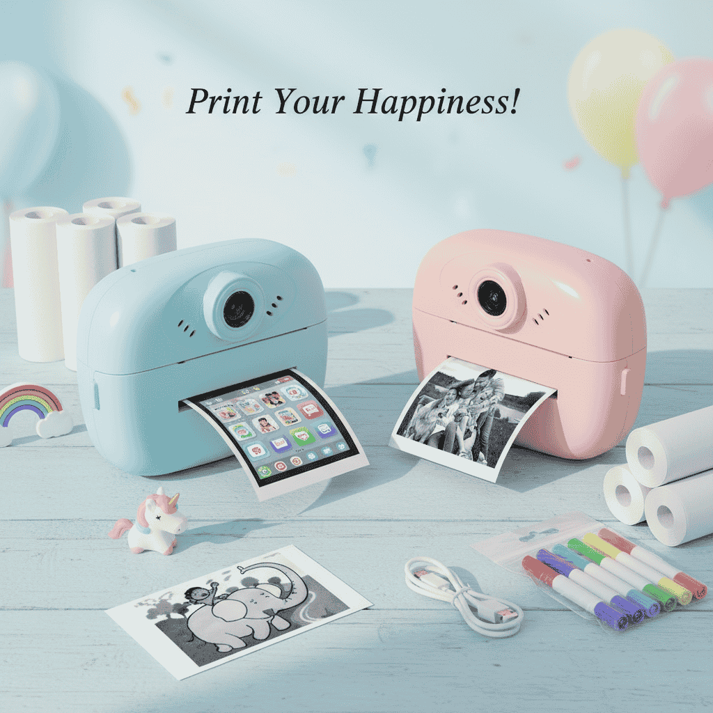 Mini Camera Printer – Instant Digital Camera & Printer