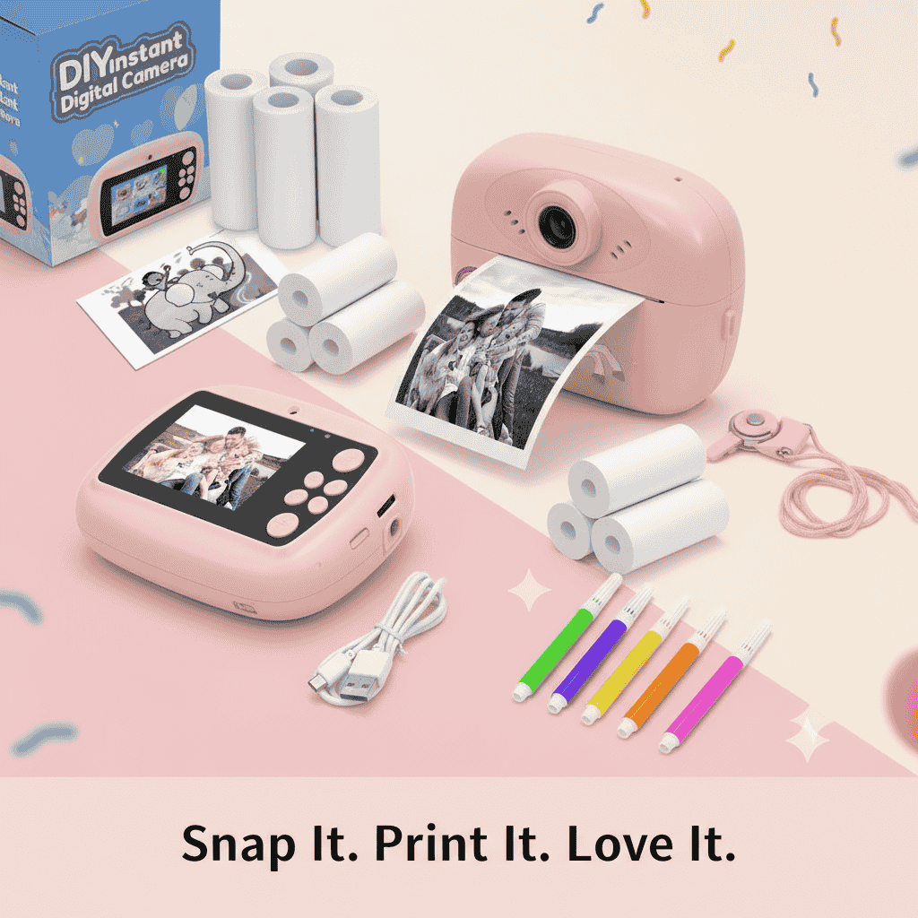 Mini Camera Printer – Instant Digital Camera & Printer