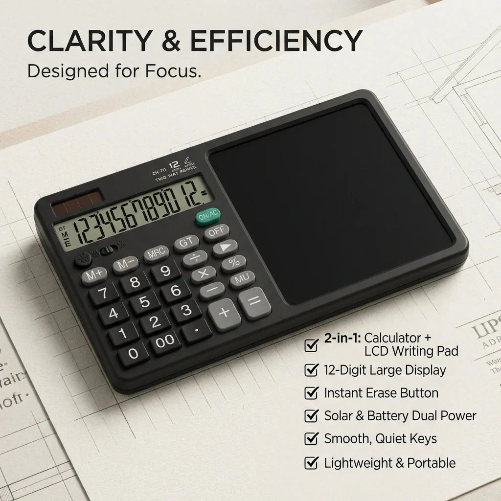 Dual Function Calculator & Writing Tablet