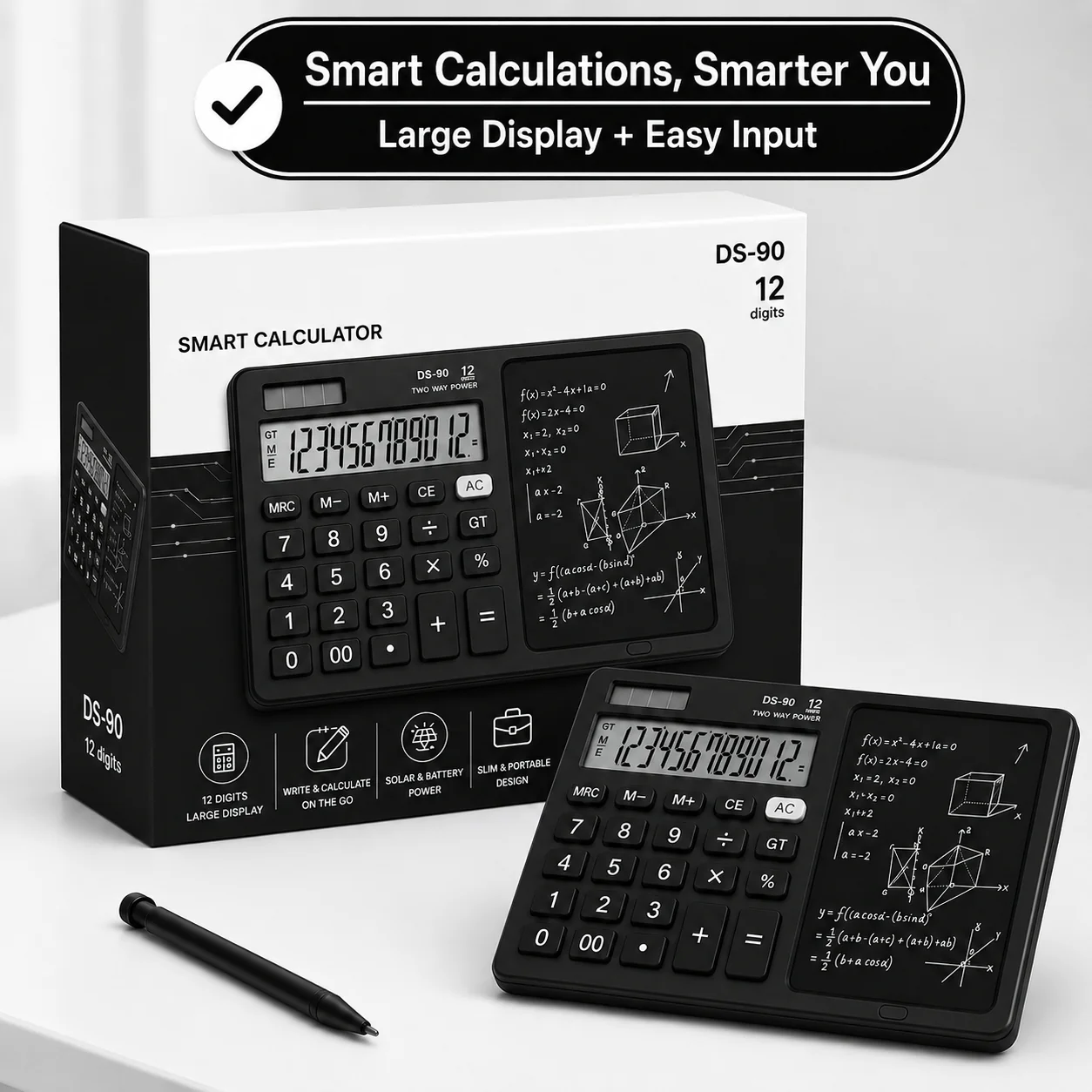 Dual Function Calculator & Writing Tablet