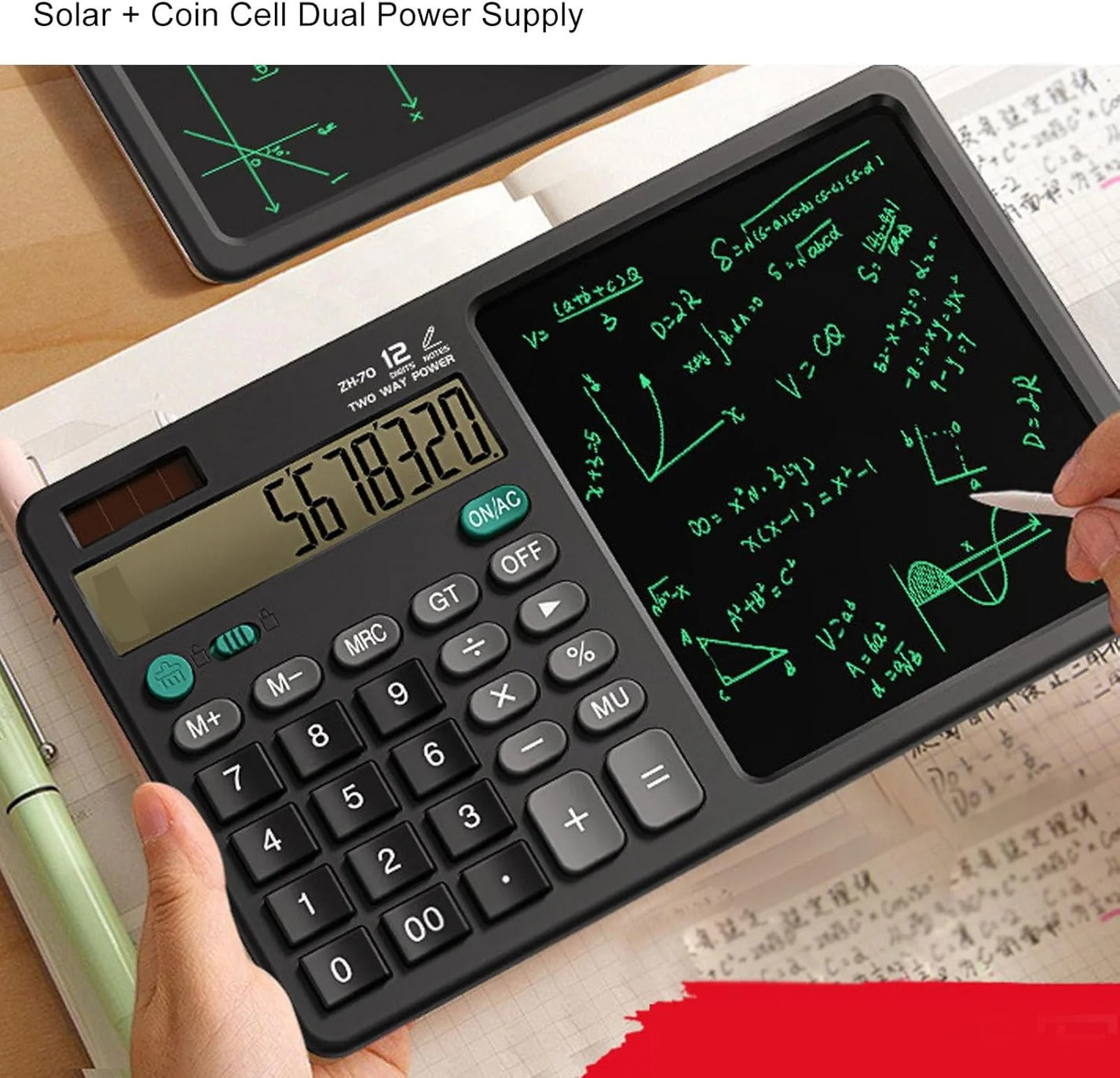 Dual Function Calculator & Writing Tablet